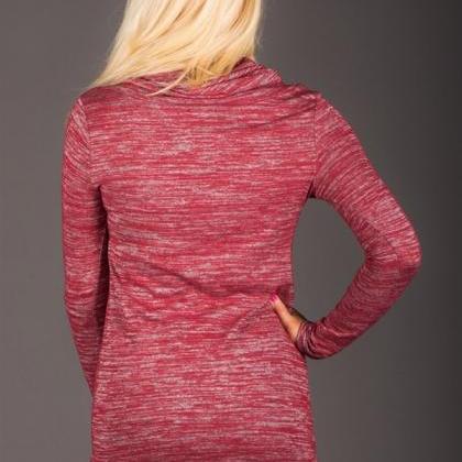 Solid Color High-necked Pocket Long-sleeved..