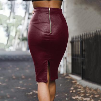 Sexy Solid Color Package Hip Skirts