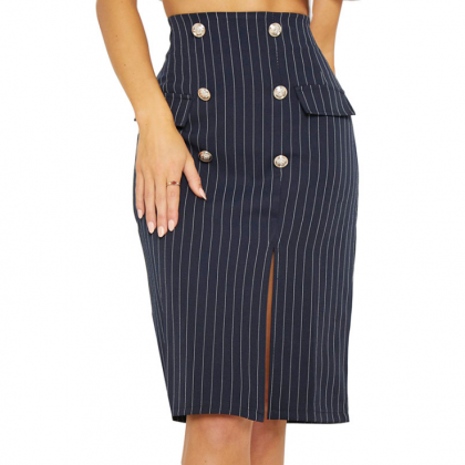 Women's Fashion Striped Bag Hip Skirt