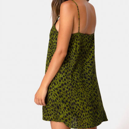 Sexy Sling Leopard Print Dress