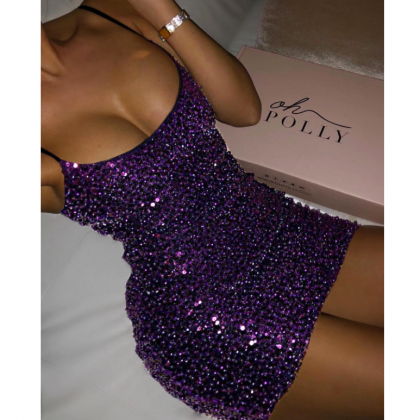 Sling Sexy Sequined Hip Dress