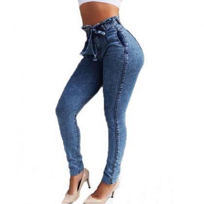 Women Slim Stretch High Waist Jeans