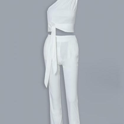 Sexy Vest White Two-piece Set on Luulla