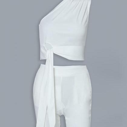 Sexy Vest White Two-piece Set on Luulla