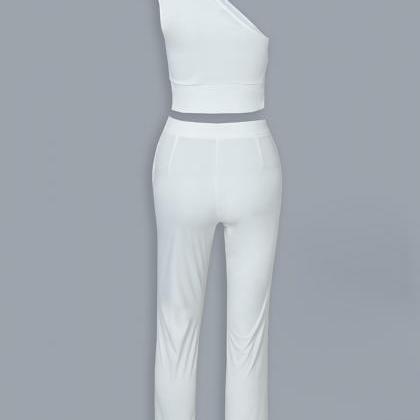 Sexy Vest White Two-piece Set on Luulla