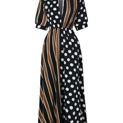 Striped Sexy Women's Polka Dot Dress