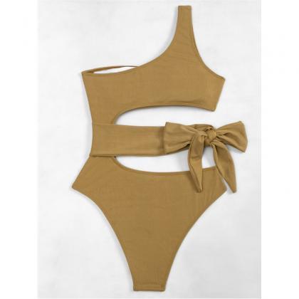 Fashion Backless Triangle One-piece Swimsuit