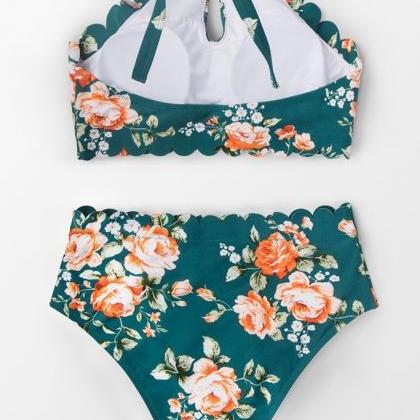 Sexy Backless Printed Bikini Set Sw..