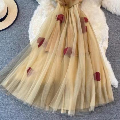 Spaghetti Strap Super Fairy Tulle Pompous Dress