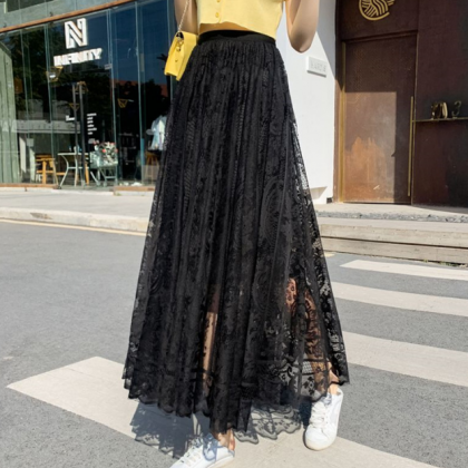 Casual Women's High Waisted Lace..