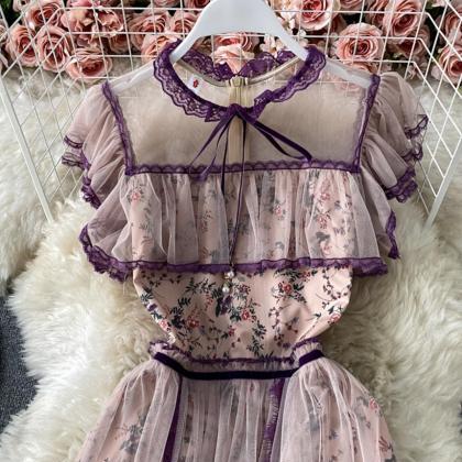Fashion Sexy Purple Lace Dress