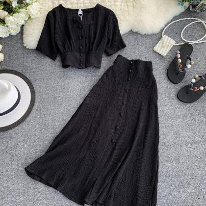 Fashion Two-piece Short Sleeve Summer Dress