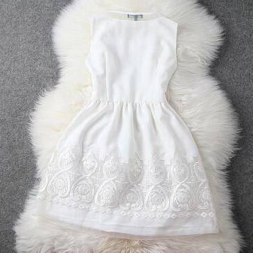 Embroidered White Princess Dress Gf11607yt
