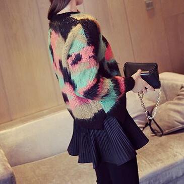 Fashion Pattern Stripe Sweater Fd12102bg