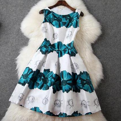 Fashion Printed Sleeveless Dress Fg12202jk