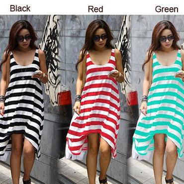 Casual Striped Sleeveless Dress Er12407jk