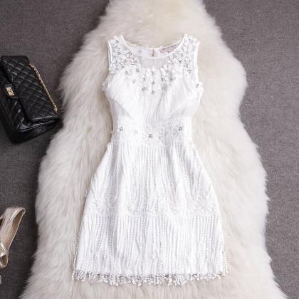 Fashion Beaded Silk Sleeveless Dress Vc30503mn