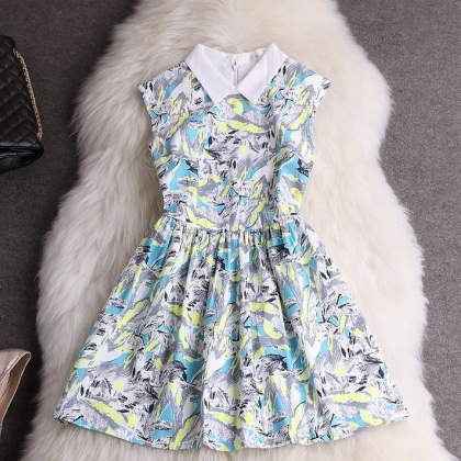 Sweet Printed Sleeveless Dress VC33..