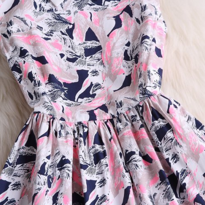 Sweet Printed Sleeveless Dress VC33..
