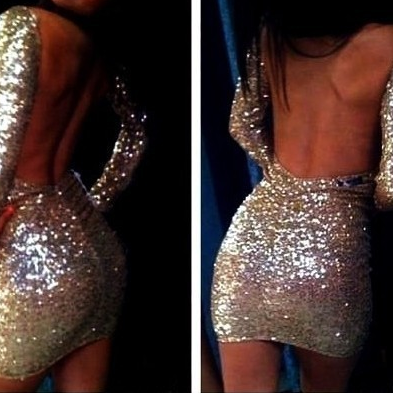 Sexy Gold Sequined Backless Party Dress Bvc40416mn