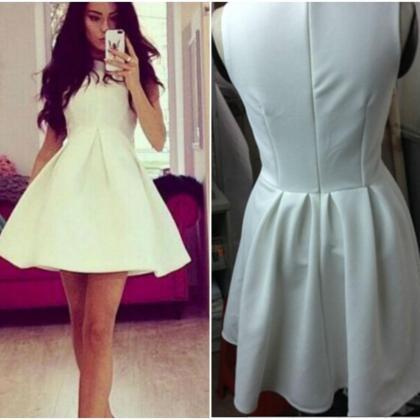 Sexy White Sleeveless Mini Dress BV..