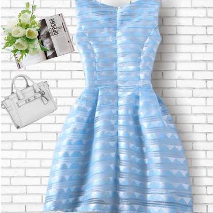 Fashion Printed Organza Sleeveless Vest Dress..