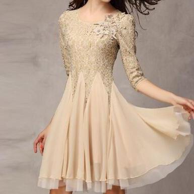 Elegant A Line Lace And Chiffon Dress Vc41002mn