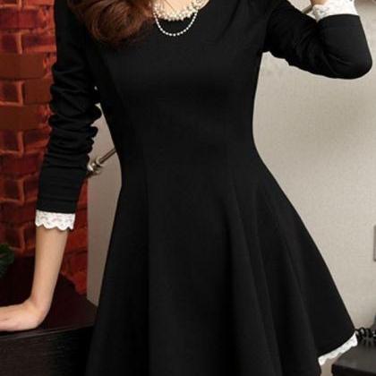 Lace Long-sleeved Dress Vg41611mn