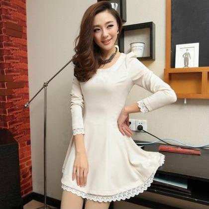 Lace Long-sleeved Dress Vg41611mn