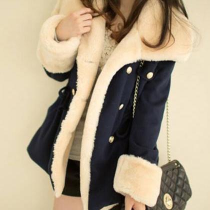 Breasted Wool Coat Winter Jacket Vg41612mn
