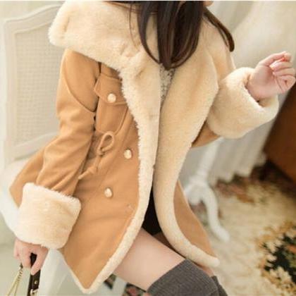 Breasted Wool Coat Winter Jacket Vg41612mn