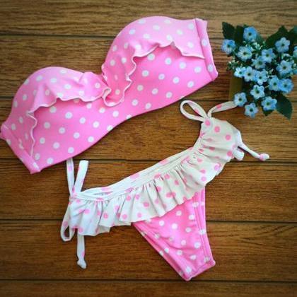 Cute Pink Bikini Swimsuit Vg5813mn