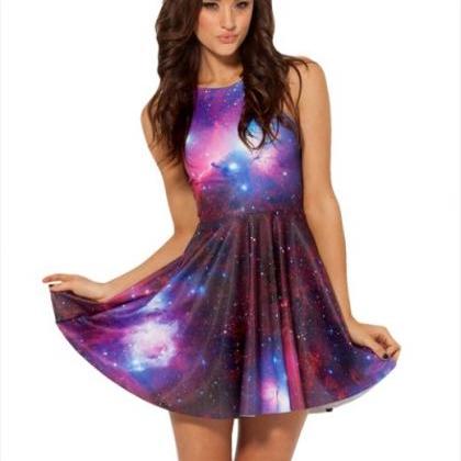 Galaxy Purple Skater Dress Vg01