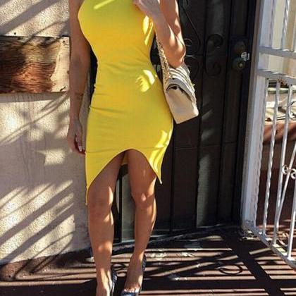 Sexy Round Neck Sleeveless Package Hip Dress Vg51809mn on Luulla