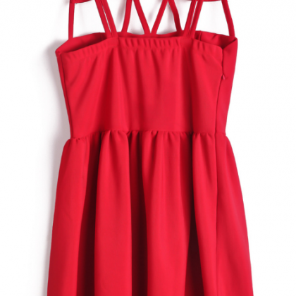 Sexy Red Sleeveless Dress Vg6809mn