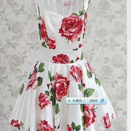 Rose Print Tank Dress