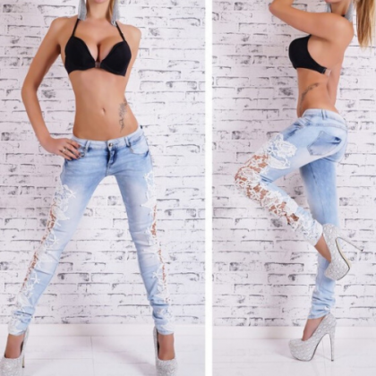 Sexy Design Embroidered Jeans Vg72203mn