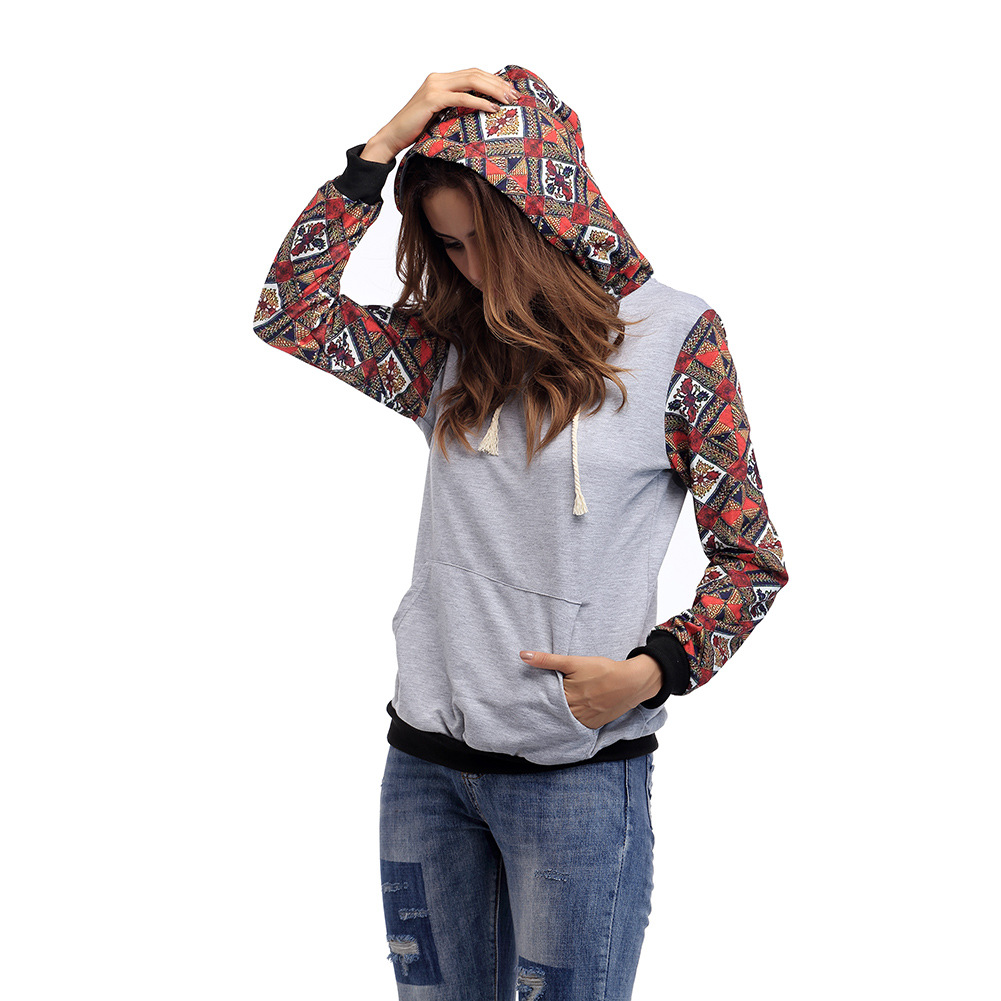 Women's Plaid Long-sleeved Hooded Sweater