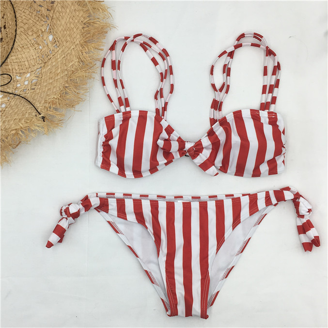 2018 Fashion Sexy Striped Bikini Swimsuit
