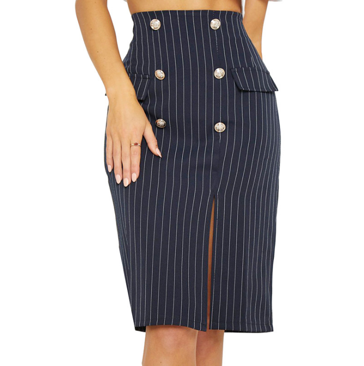 Women's Fashion Striped Bag Hip Skirt