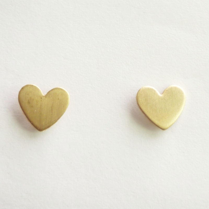Heart Earrings Bridesmaid Gift. Minimal Jewelry