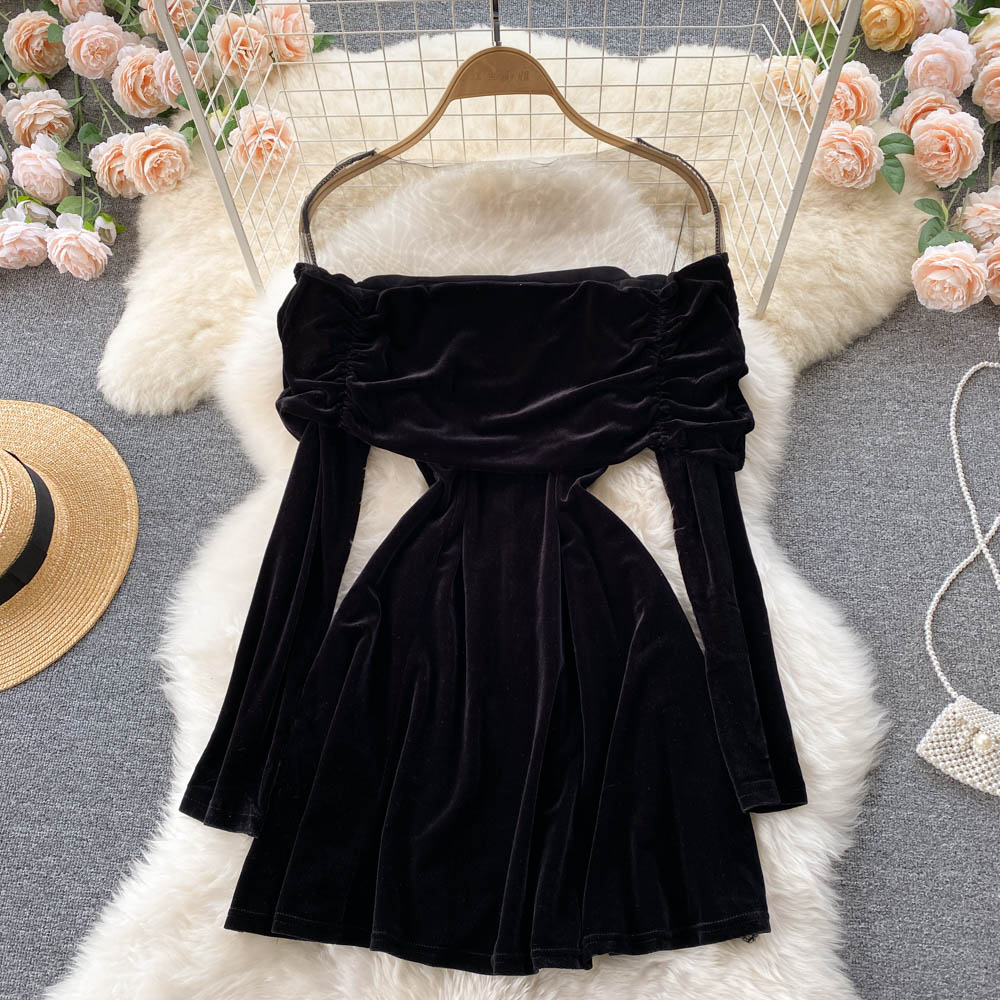 Long Sleeve Black Fashion Dress