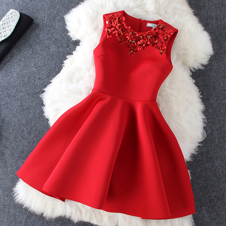 Beaded Dress In Red