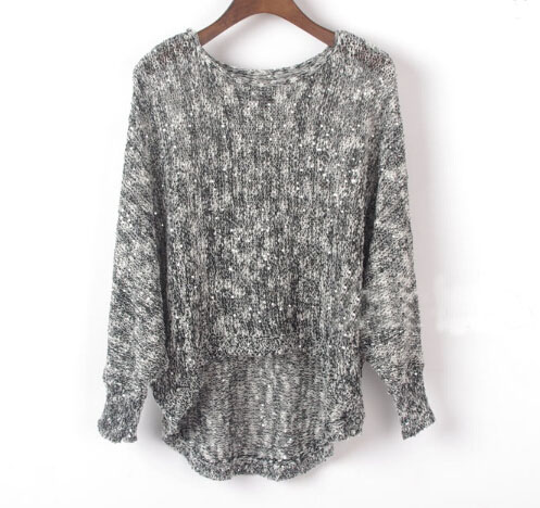 Loose Long-sleeved Sequined Knit Sweater Fg11903jh