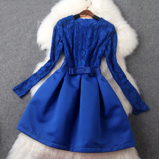 Temperament Elegant Round Neck Lace Dress Vc31210mn