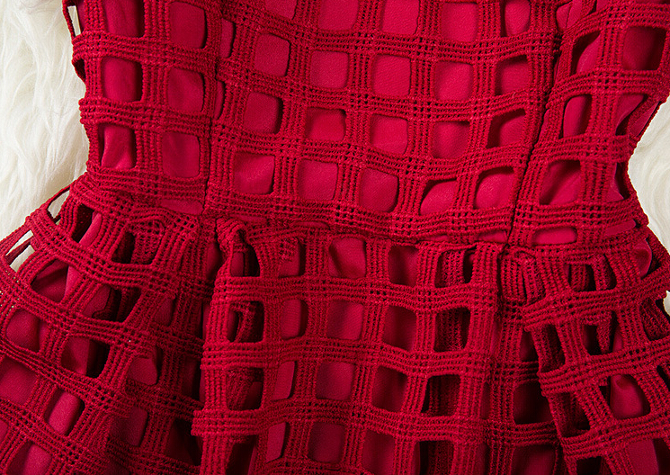 Fashion Lace Round Neck Short Sleeve Dress Vg41102mn on Luulla