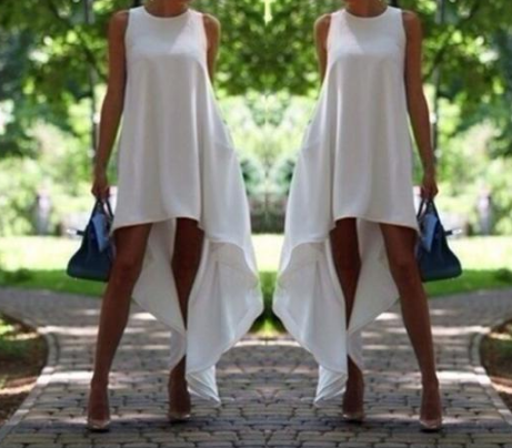 Fashion O-neck White Dress Vg41512mn