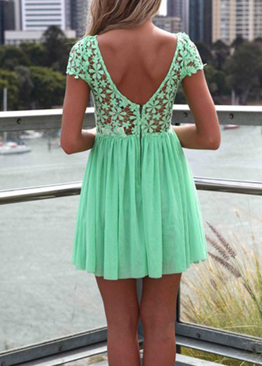 Gorgeous Green Lace And Chiffon Dress on Luulla