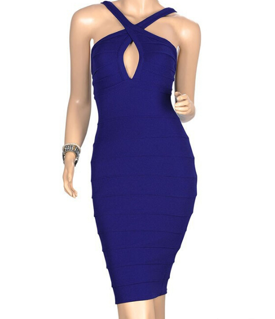 Sexy V-neck Sleeveless Blue Dress Vg52604mn on Luulla