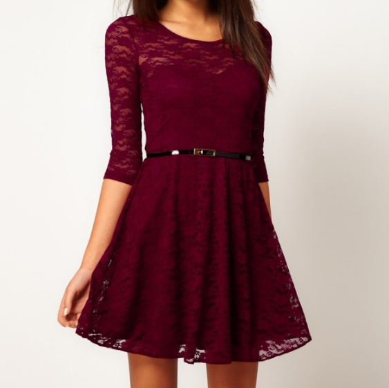 lace skater wedding dress